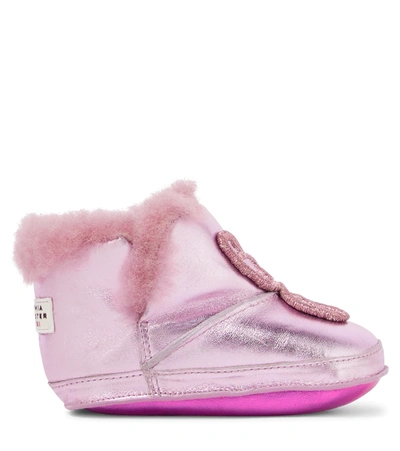 Shop Sophia Webster Mini Baby Butterfly Snow Boots In Rosa