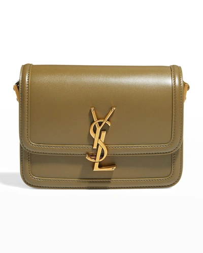 Shop Saint Laurent Small Ysl Shoulder Bag In Vert Kaki