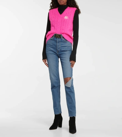 Shop Re/done 90s Ultra High-rise Skinny Jeans In Broken Through