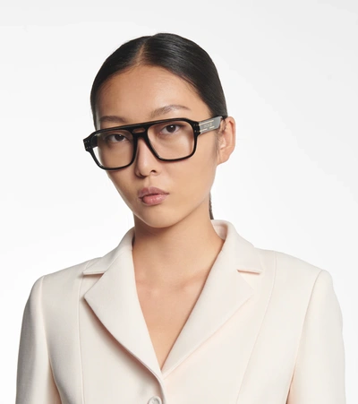 Shop Dior Signatureo N1u Glasses In Shiny Black