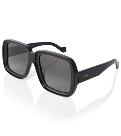 Shop Loewe Paula's Ibiza Square Sunglasses In Black / Smoke
