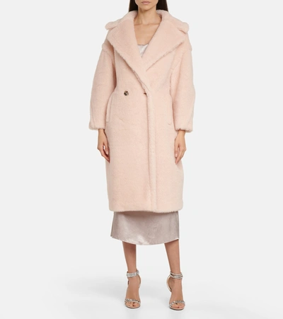 Shop Max Mara Tedgirl Alpaca-blend Coat In Rosa