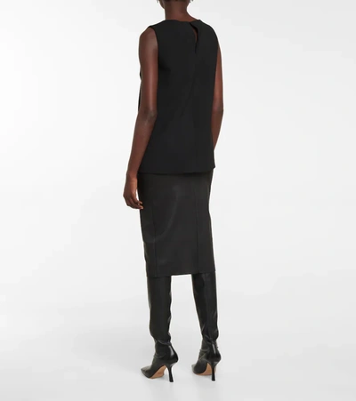 Shop Max Mara Vals Wool-blend Tank Top In Nero