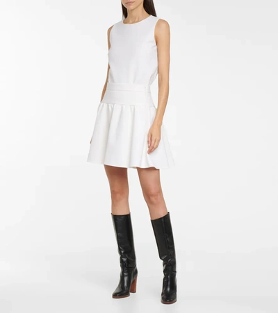 Shop Max Mara Maesa Wool-blend Miniskirt In Bianco