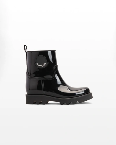 Shop Moncler Ginette Waterproof Rubber Rain Boots In Black