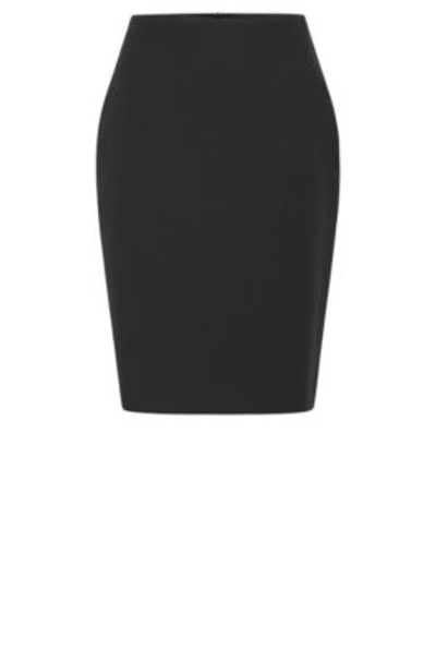 Shop Hugo Boss Regular-fit Pencil Skirt In Stretch Fabric In Black