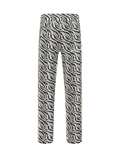 Shop Palm Angels Zebra Print Tracker Pants In Multi