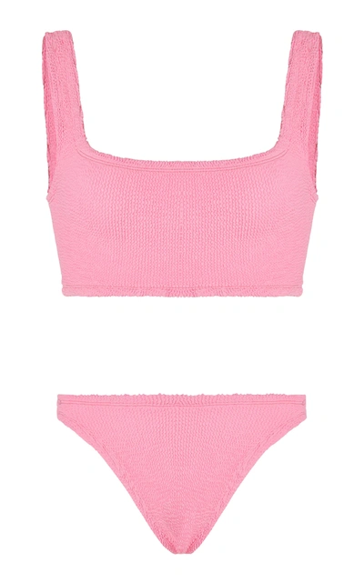 Shop Hunza G Women's Seersucker Bikini In Pink