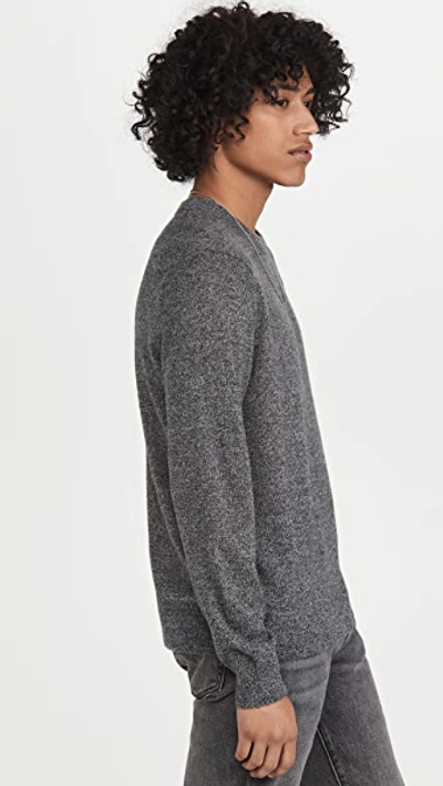 Shop Theory Hilles Crew Cashmere Sweater In Pestle Melange Mouline