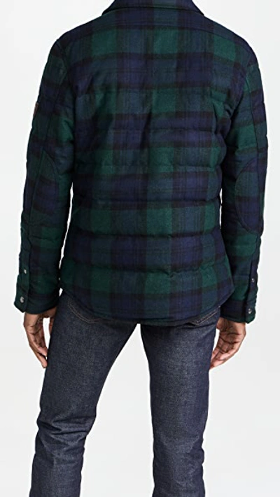 Polo Ralph Lauren Black Watch Tartan Quilted Down Shirt Jacket In Dark Blue  | ModeSens