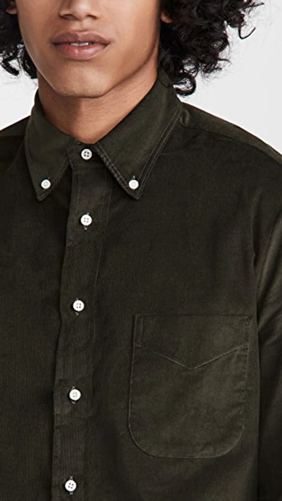 Shop Gitman Vintage Corduroy Button Down Shirt In Olive