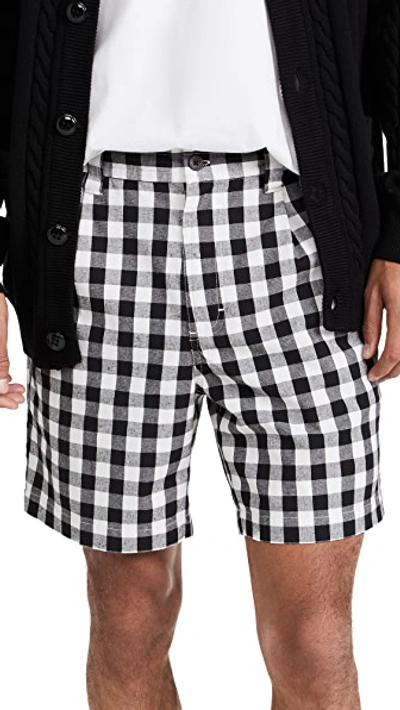 Shop Banks Journal Supply Gingham Checkered Shorts In Dirty Black