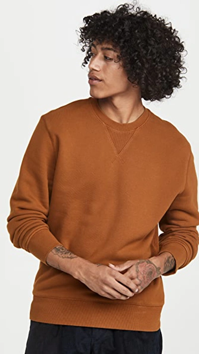 Shop Alex Mill Garment Dyed Crewneck Sweatshirt In Amber