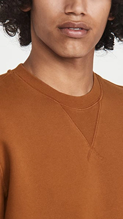 Shop Alex Mill Garment Dyed Crewneck Sweatshirt In Amber