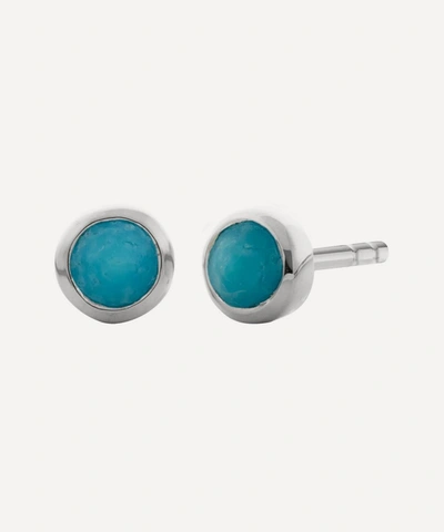 Shop Monica Vinader Silver Mini Turquoise Stud Earrings