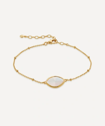 Monica Vinader Petal 18ct Yellow Gold-plated Vermeil Sterling Silver And Moonstone Bracelet In Gold