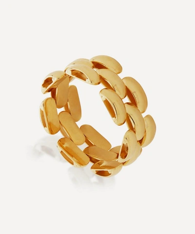Monica Vinader 18ct Gold Plated Vermeil Silver Heirloom Woven Chain Ring In Gold