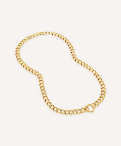 Shop Monica Vinader 18ct Gold Plated Vermeil Silver Groove Curb Chain Necklace