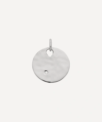 Shop Monica Vinader Silver Ziggy Round White Topaz Pendant Charm