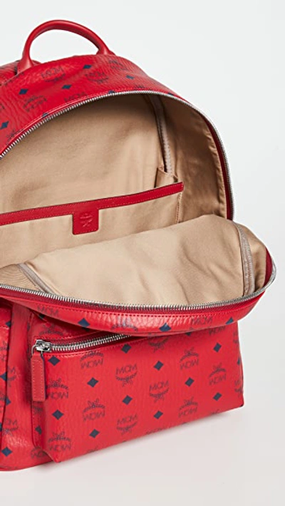 MCM Red Dual Stark Visetos Backpack $980