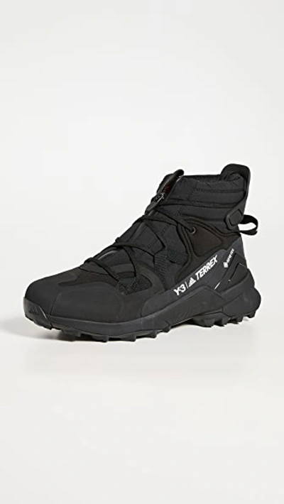 Shop Y-3 Terrex Swift R3 Gtx Sneakers In Black/black/bolorange