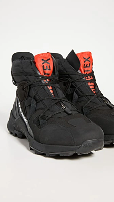 Shop Y-3 Terrex Swift R3 Gtx Sneakers In Black/black/bolorange