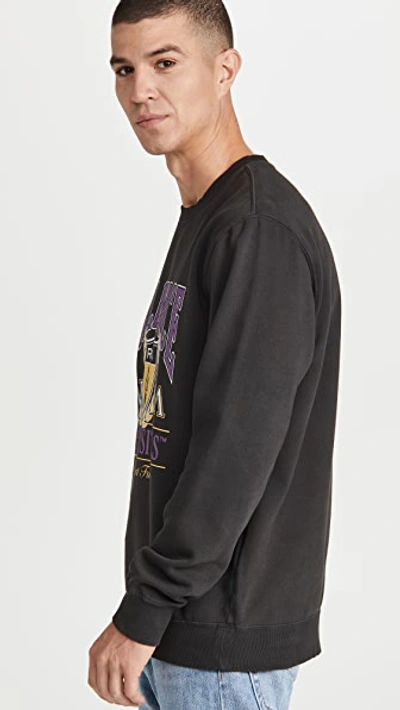 Shop Rvca Cambridge Crew Sweatshirt In Black