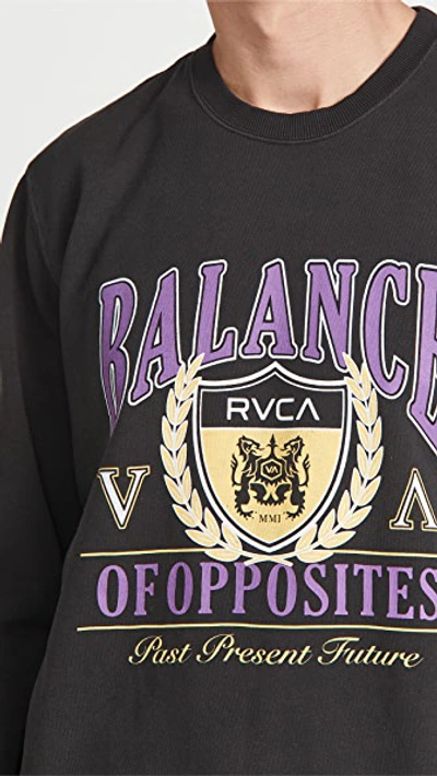 Shop Rvca Cambridge Crew Sweatshirt In Black