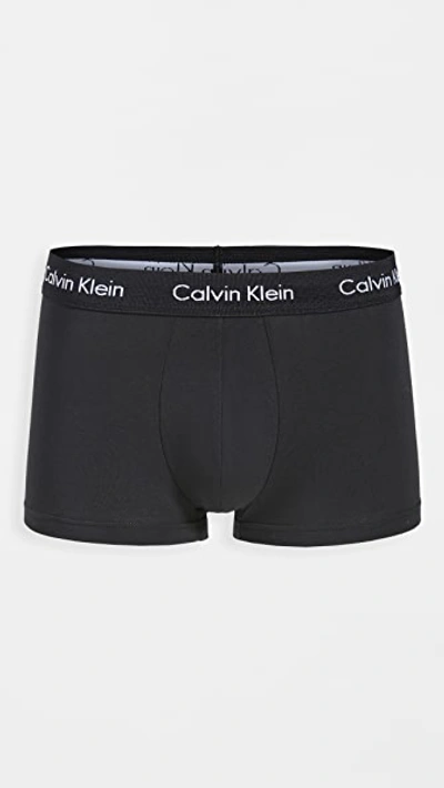 Calvin Klein Underwear Pack Of Three Cotton-blend Boxer Briefs In Black/blue Shadow/cobalt Water