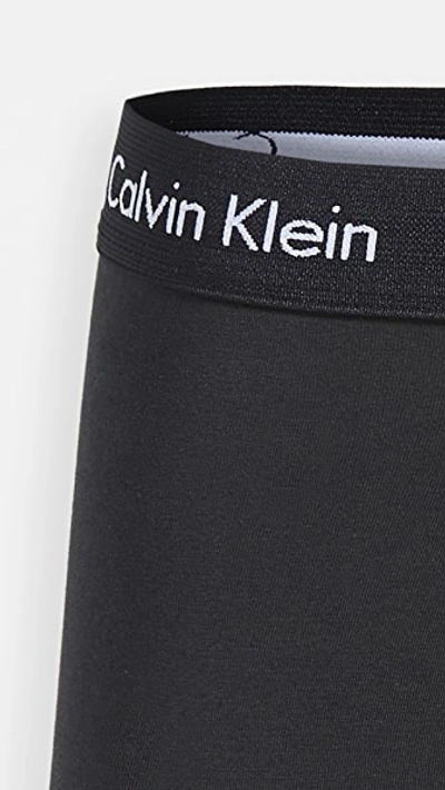Shop Calvin Klein Underwear Cotton Stretch 3-pack Low Rise Trunks Black/blue Shadow/cobalt Water