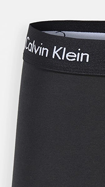 Calvin Klein Underwear Pack Of Three Cotton-blend Boxer Briefs In Black/blue Shadow/cobalt Water
