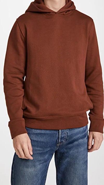 Shop Madewell Foundational Fleece Hoodie In Stained Mahogany