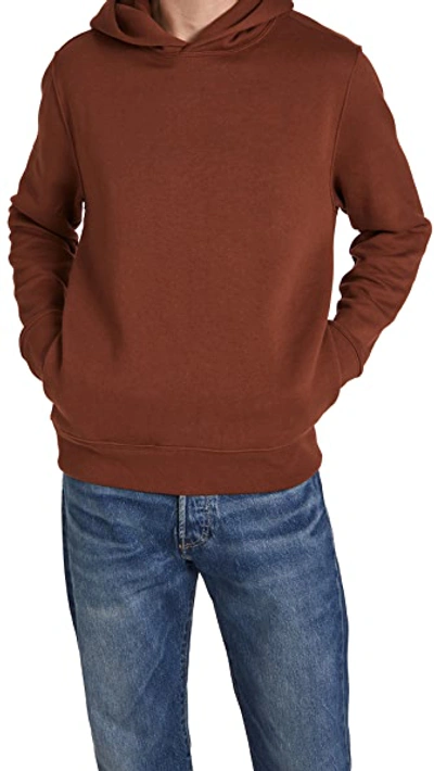 Shop Madewell Foundational Fleece Hoodie In Stained Mahogany