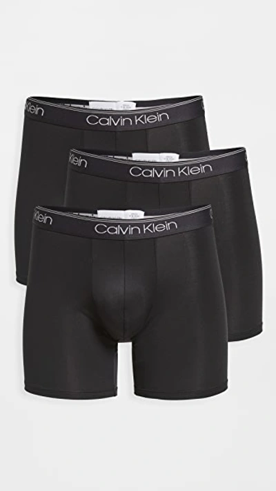 Shop Calvin Klein Underwear Micro Stretch 3-pack Boxer Briefs Black