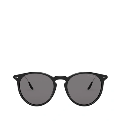 Shop Ralph Lauren Rl8181p Shiny Black Male Sunglasses