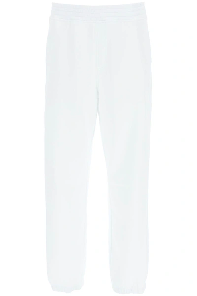 Shop Neil Barrett Bolt Logo Detailed Baggy Sweatpants In White