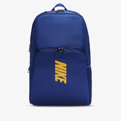 Shop Nike Brasilia Varsity Training Backpack In Deep Royal Blue,university Gold,university Gold