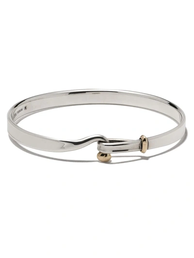 Shop Georg Jensen Sterling Silver And 18kt Yellow Gold Torun Bangle In Silver Color