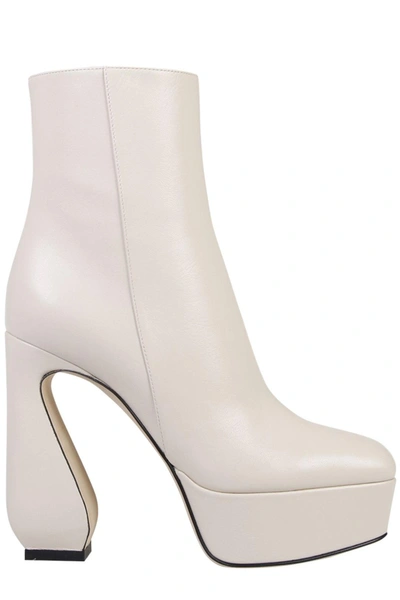 Shop Si Rossi Heeled Zip In White