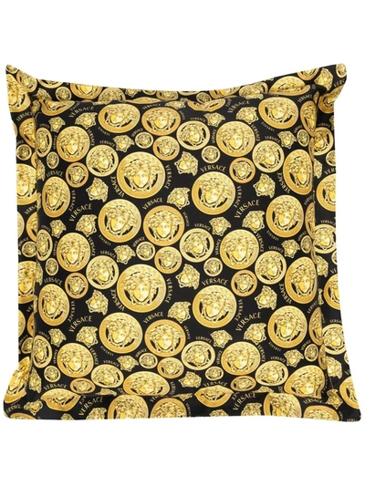 Shop Versace Medusa Medallion Print Cushion In Gold