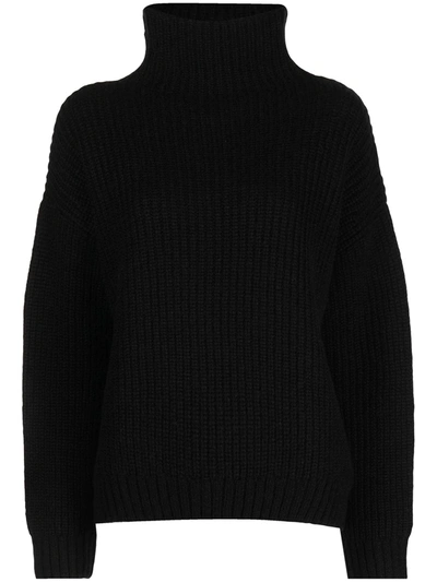Shop Anine Bing Sydney Long-sleeve Sweater In Schwarz