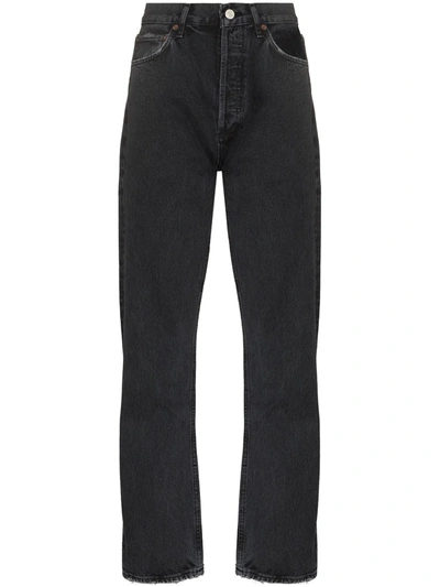 Shop Agolde '90s Pinch Waist Straight-leg Jeans In Schwarz