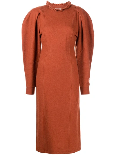 Shop Ulla Johnson Natalia Puff-sleeve Dress In Orange