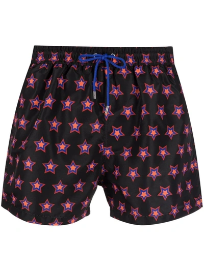 Shop Paul Smith Star-print Swim Shorts In Schwarz