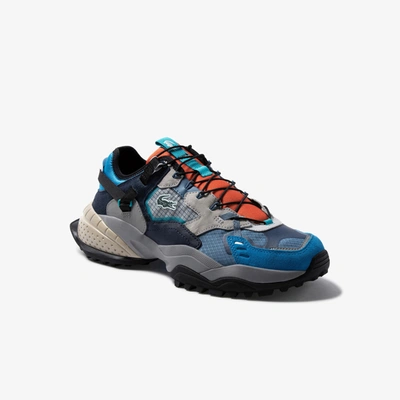 Shop Lacoste Men's L-guard Breaker Textile And Suede Sneakers - 8.5 In Blue