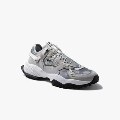 Shop Lacoste Men's L-guard Breaker Textile And Suede Sneakers - 9 In Grey