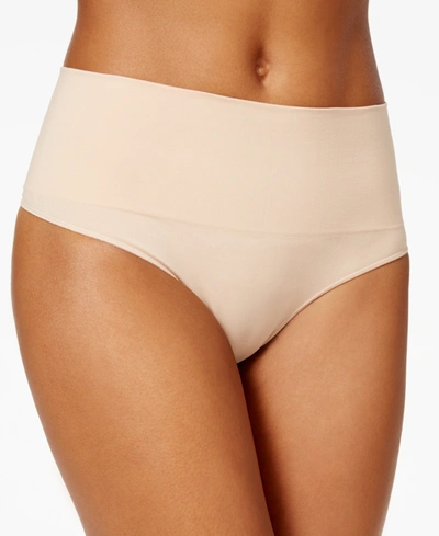 Shop Spanx Everyday Shaping Panties Thong In Soft Nude (nude )