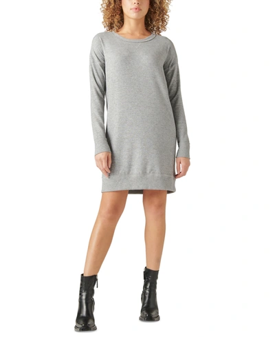 Shop Lucky Brand Cloud Jersey Sweatshirt Dress In Heather Grey