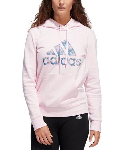Adidas Originals Adidas Women's Floral-print Badge Of Sport Hoodie In Clear  Pink | ModeSens