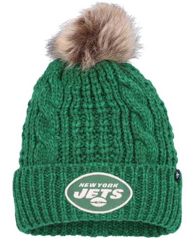 Shop 47 Brand Women's Green New York Jets Meeko Cuffed Knit Hat With Pom